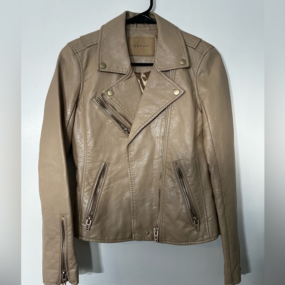 Tan Blank NYC vegan leather jacket - Picture 1 of 6